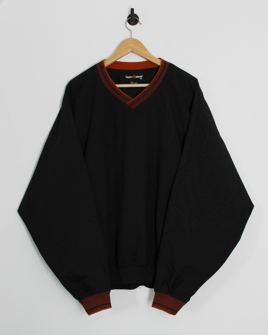 90s TaylorMade Black/Orange V-Neck Windbreaker (XL)