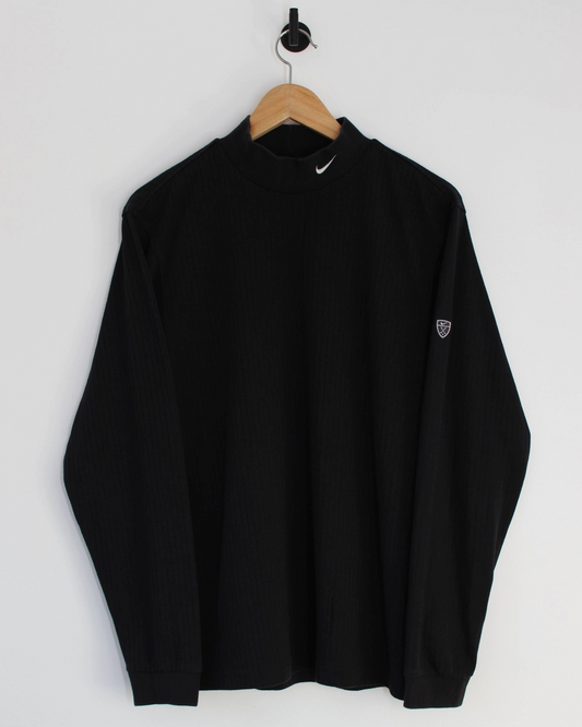 00s Nike Textured Long Sleeve Mock Neck (M)