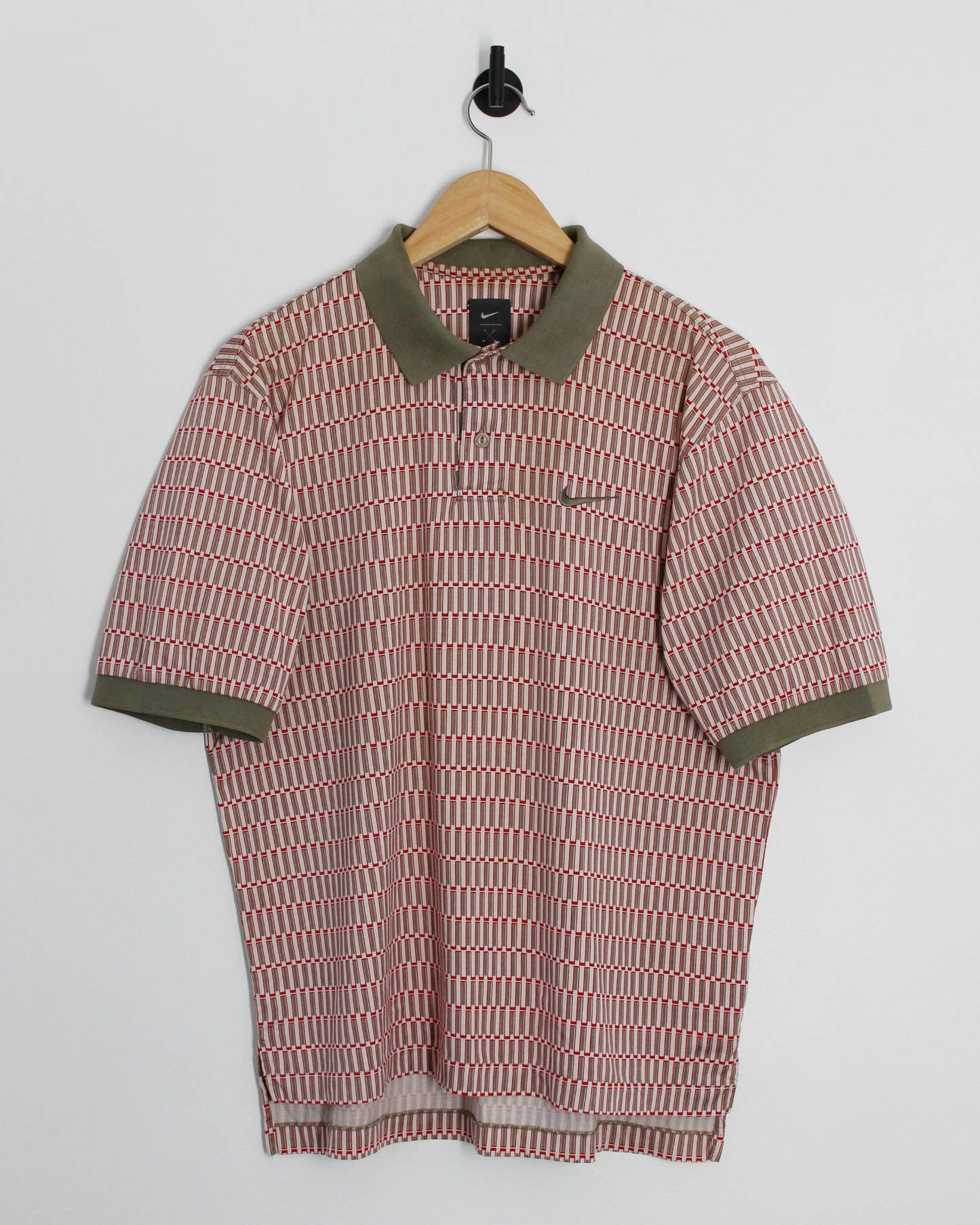 90s Nike Tiger Woods Yin Yang Red/Green Abstract Polo-Shirt (S)