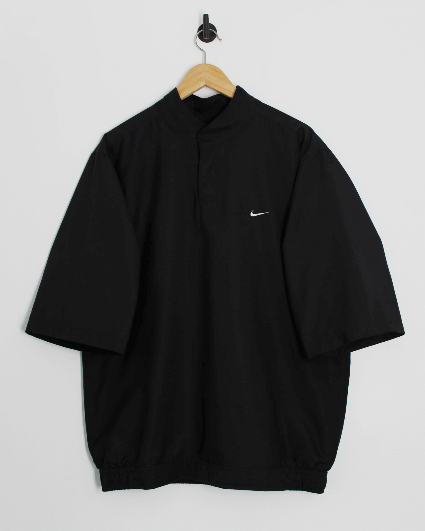 00s Nike Shield Logo Black Short Sleeve Windbreaker (L)
