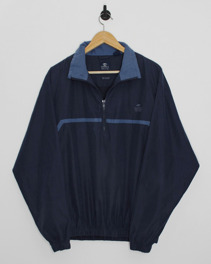 90s Pebble Beach Navy/Blue Quarter Zip Windbreaker (M)
