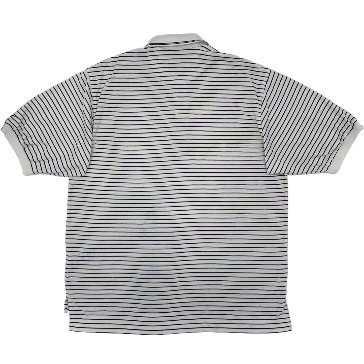 Nike White/Black Striped Polo-Shirt (XL)