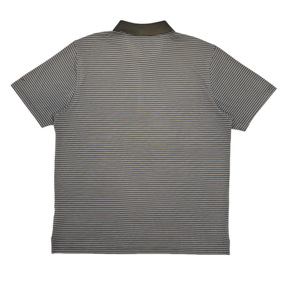Greg Norman Black/White Striped Polo-Shirt (XL)