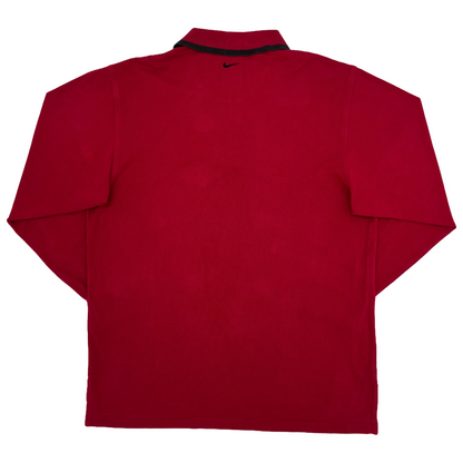 Nike Tiger Woods Yin Yang Red Long Sleeve Polo-Shirt (L)