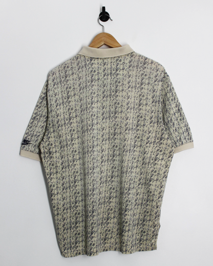 90s Nike Golf Abstract Beige/Blue Polo-Shirt (M)