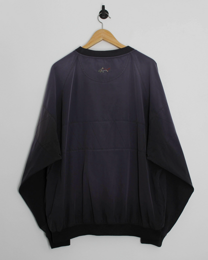 90s Greg Norman Washed Black Crewneck Windbreaker (L)