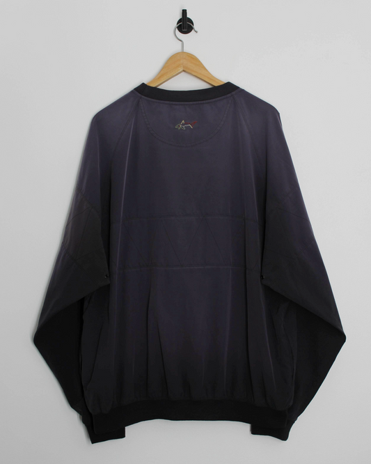90s Greg Norman Washed Black Crewneck Windbreaker (L)
