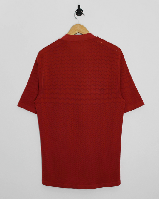 00s Nike Tiger Woods Red Patterned Mock Neck Golf Top (L)