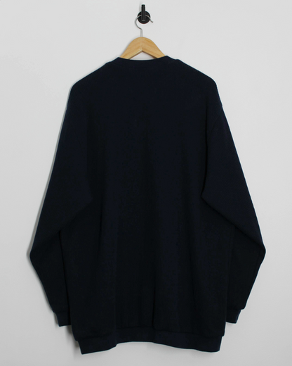 00s Nike Navy/Cream Reversible V-Neck Jumper/Windbreaker (XXL)