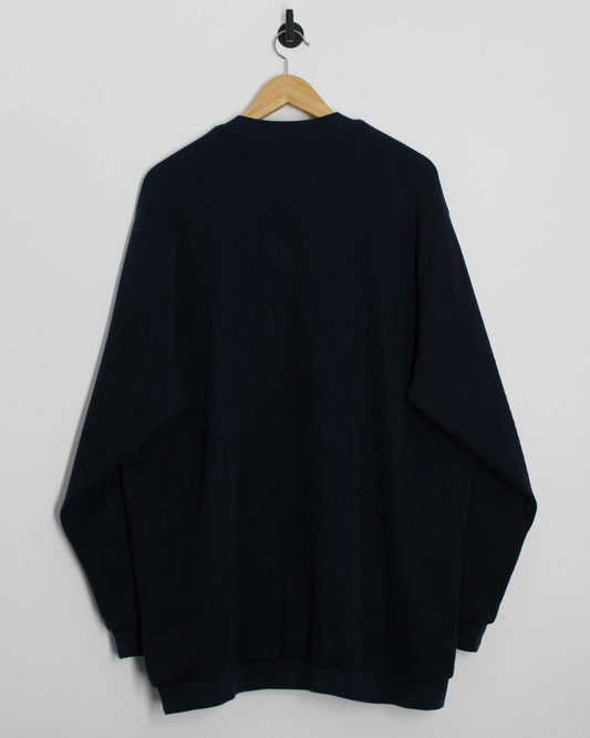 00s Nike Navy/Cream Reversible V-Neck Jumper/Windbreaker (XXL)