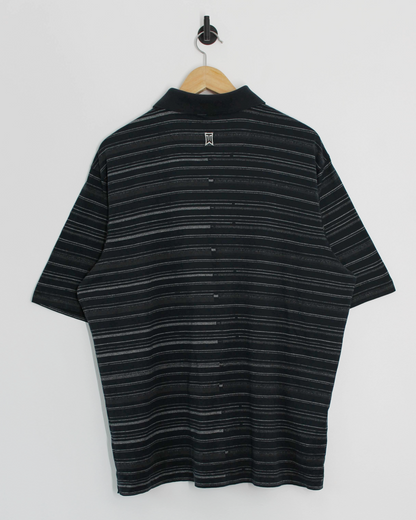 00s Nike Tiger Woods Black Patterned Polo-Shirt (L)
