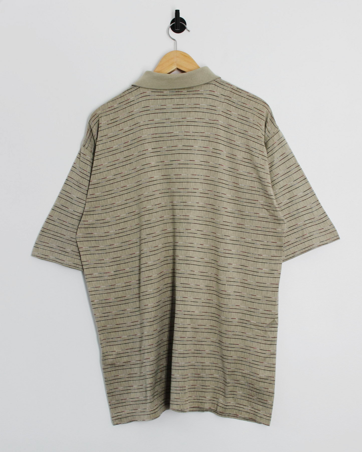 00s Pebble Beach Beige Patterned Polo-Shirt (L/XL)