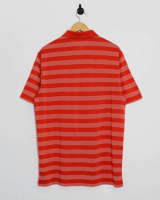Modern Nike Orange/White Striped Polo-Shirt (L)