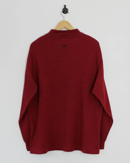 00s Callaway Red Ribbed Mock Neck (L)