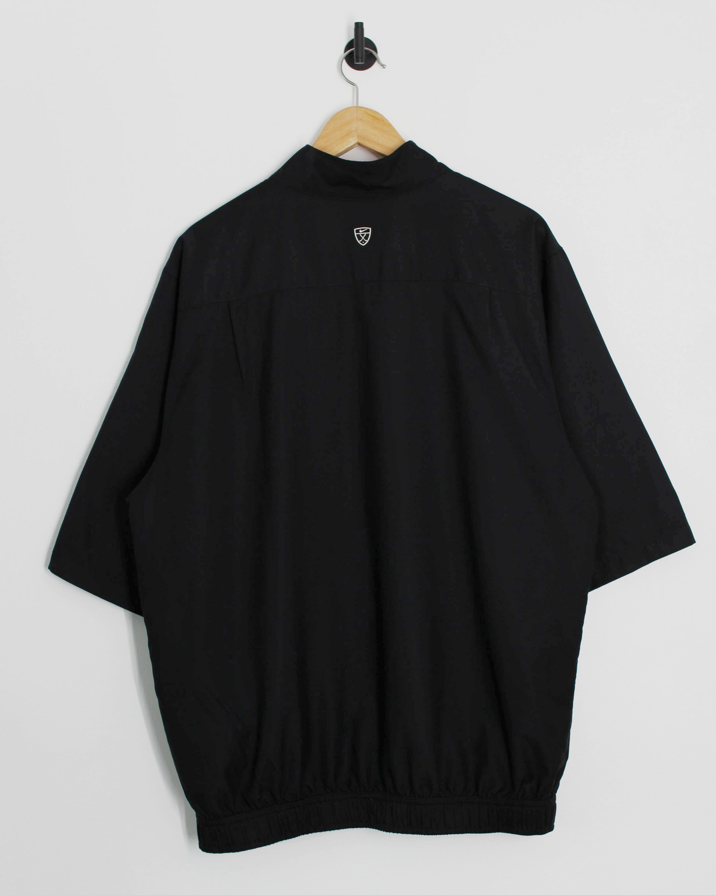 00s Nike Shield Logo Black Short Sleeve Windbreaker (L)