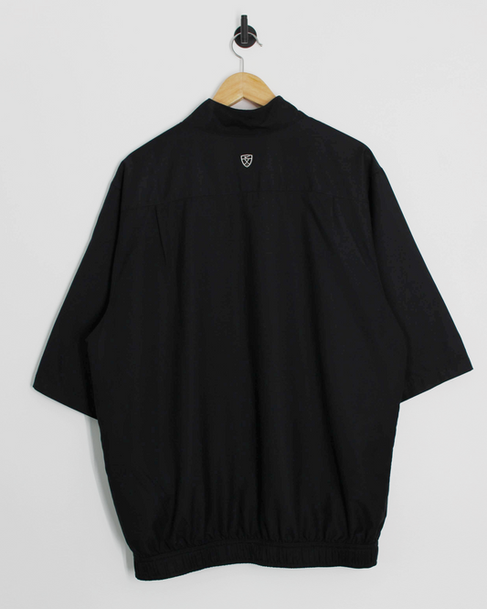 00s Nike Shield Logo Black Short Sleeve Windbreaker (L)