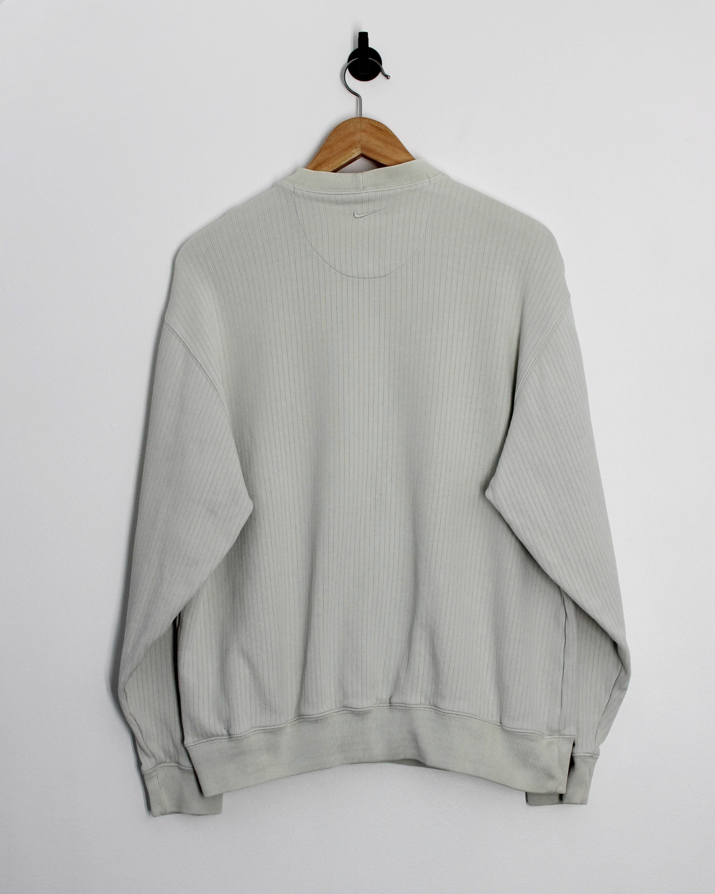 00s Nike Cream Rib Knit Crewneck Sweatshirt (S)