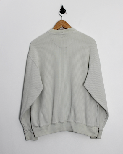 00s Nike Cream Rib Knit Crewneck Sweatshirt (S)