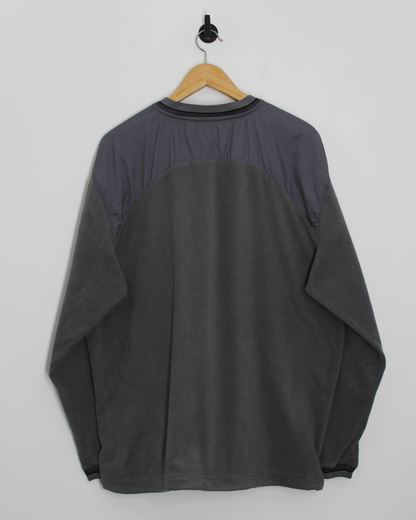 00s Nike Grey V-Neck Pullover Fleece (L)