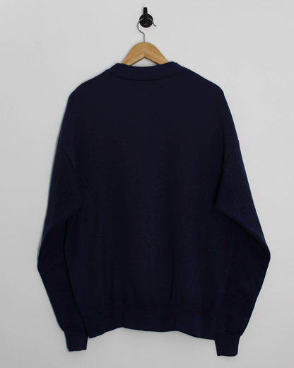 90s Adidas Navy Graphic Crewneck Sweatshirt (M)