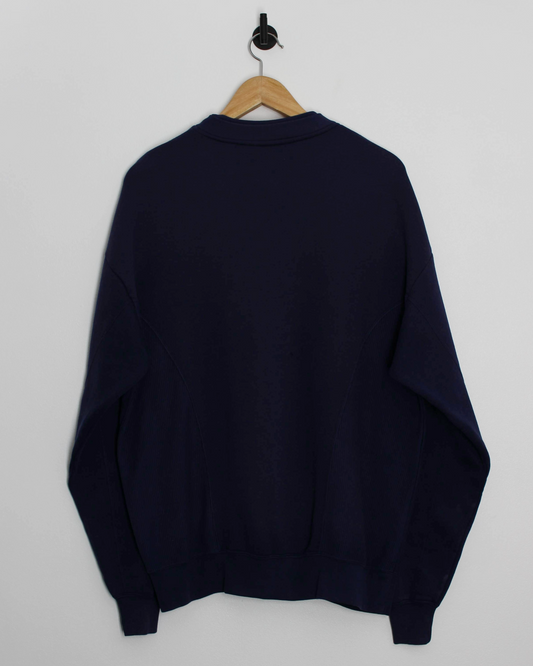90s Adidas Navy Graphic Crewneck Sweatshirt (M)