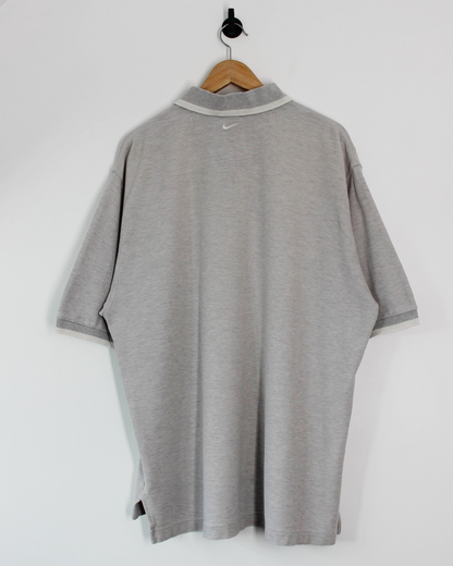 90s Nike Tiger Woods Yin Yang Grey Zipped Polo-Shirt (XL/XXL)