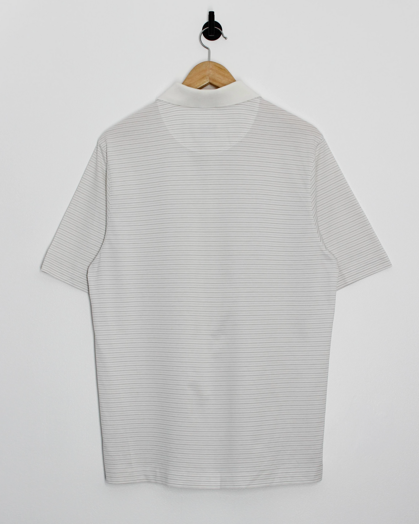 00s Nike Tiger Woods White Striped Polo-Shirt (M)