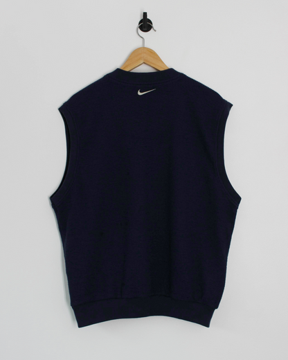 90s Nike Navy Ribbed Golf Vest (M)