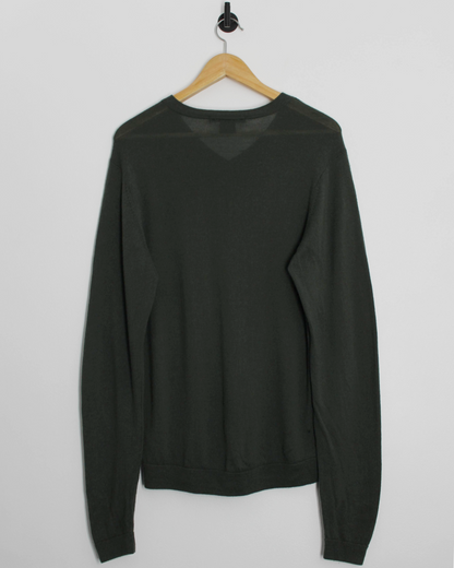 00s Nike Tiger Woods Dark Green V-Neck Wool Jumper (M)