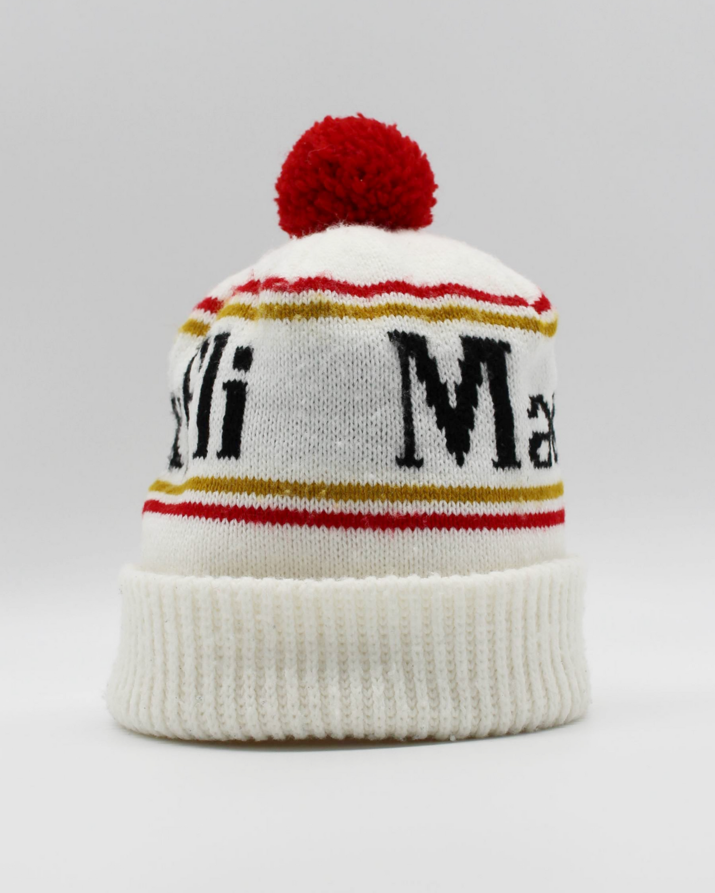 90s Maxfli White/Red/Gold Beanie Hat