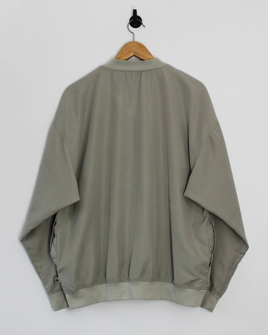 00s Adidas Beige V-Neck Windbreaker (M)