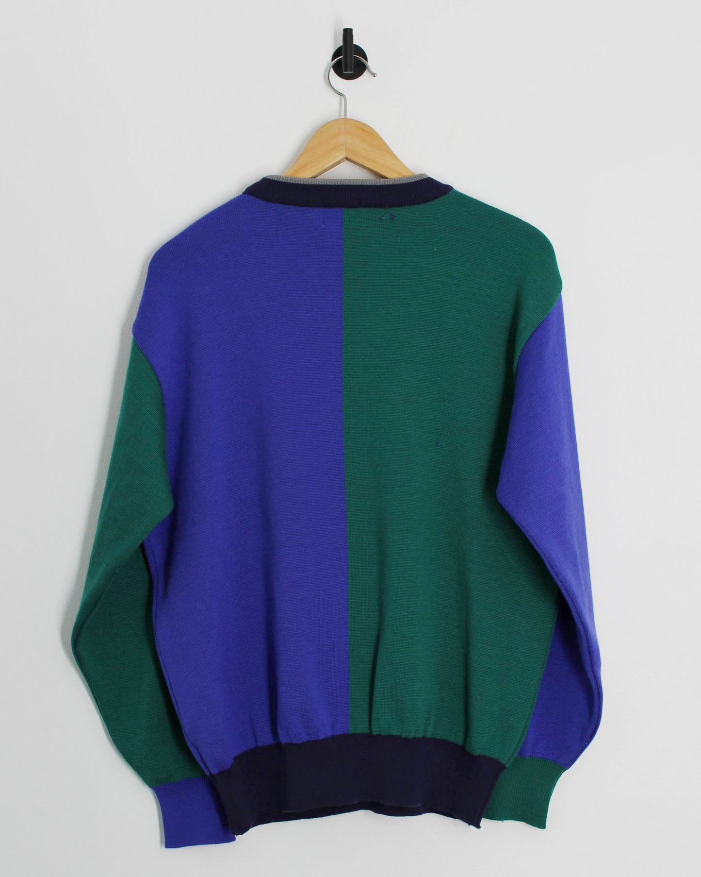 90s Pebble Beach Blue/Green Wool Jumper (M)