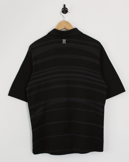 00s Nike Tiger Woods Black Patterned Polo-Shirt (M)