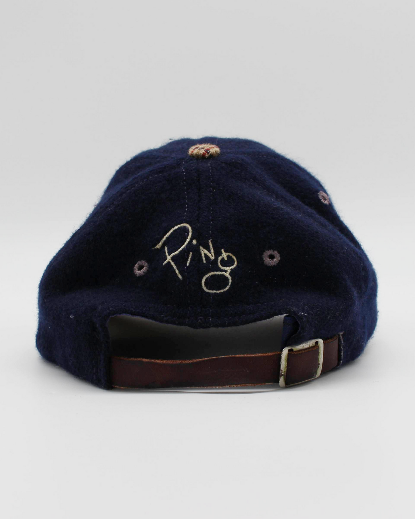 90s Ping Navy/Plaid Spellout Strap-back Cap (S)