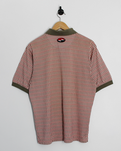 90s Nike Tiger Woods Yin Yang Red/Green Abstract Polo-Shirt (S)