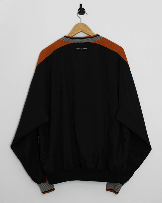 90s TaylorMade Black/Orange V-Neck Windbreaker (L)