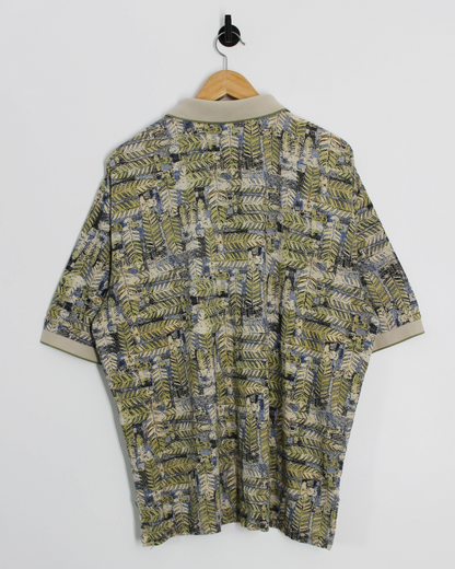 90s Nike Abstract Palm Leaf Polo-Shirt (L)