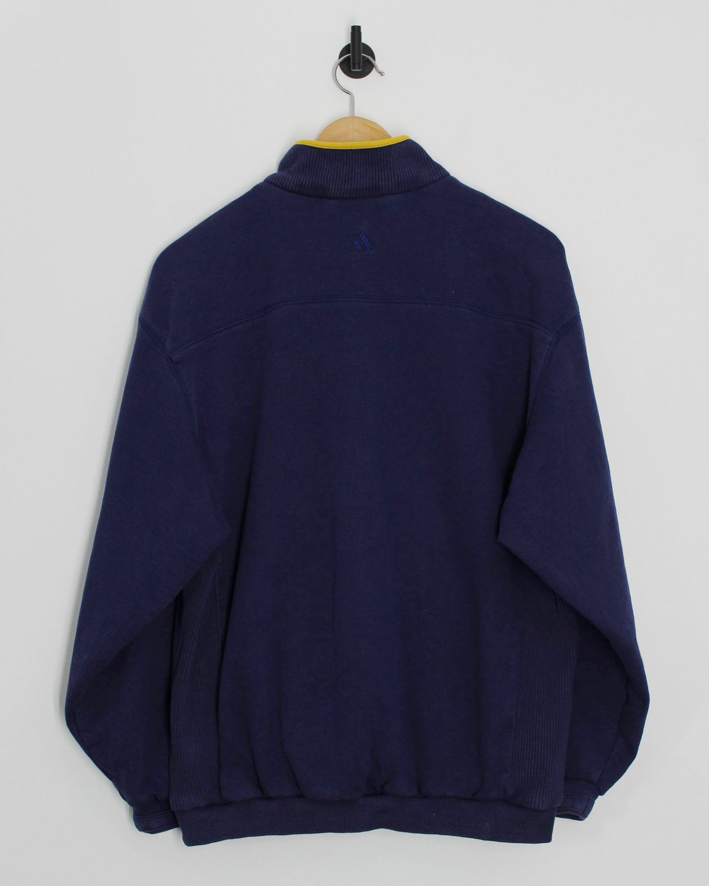 00s Adidas Navy/Yellow Quarter Zip Jumper (XS/S)