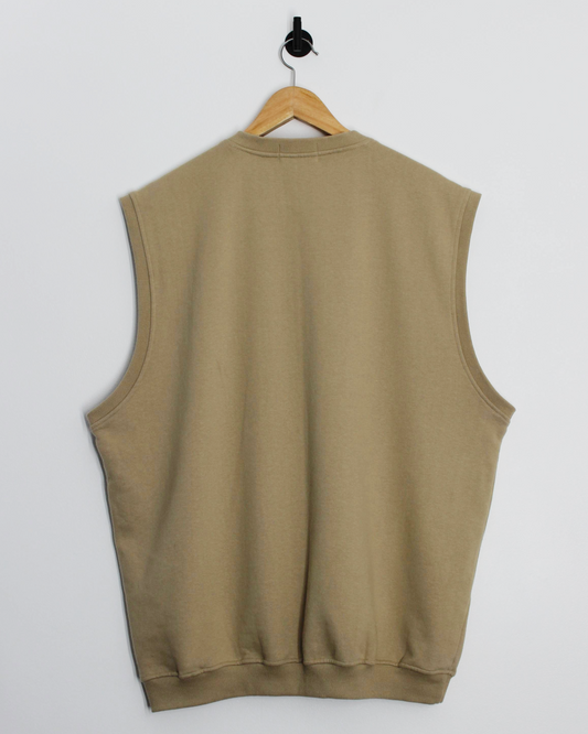 00s Ashworth Light Brown V-Neck Golf Vest (XL)