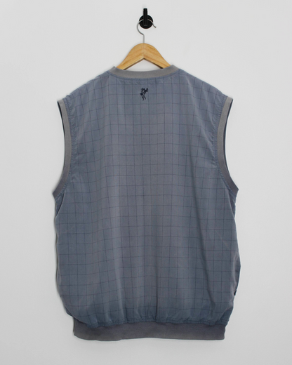 90s Ashworth Light Blue Chequered Golf Vest (L)