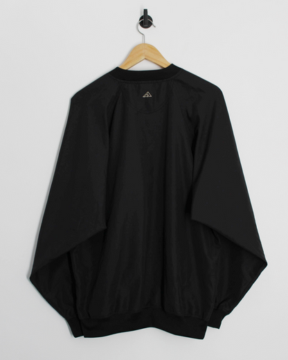 90s Adidas Black/Red V-Neck Windbreaker (M)
