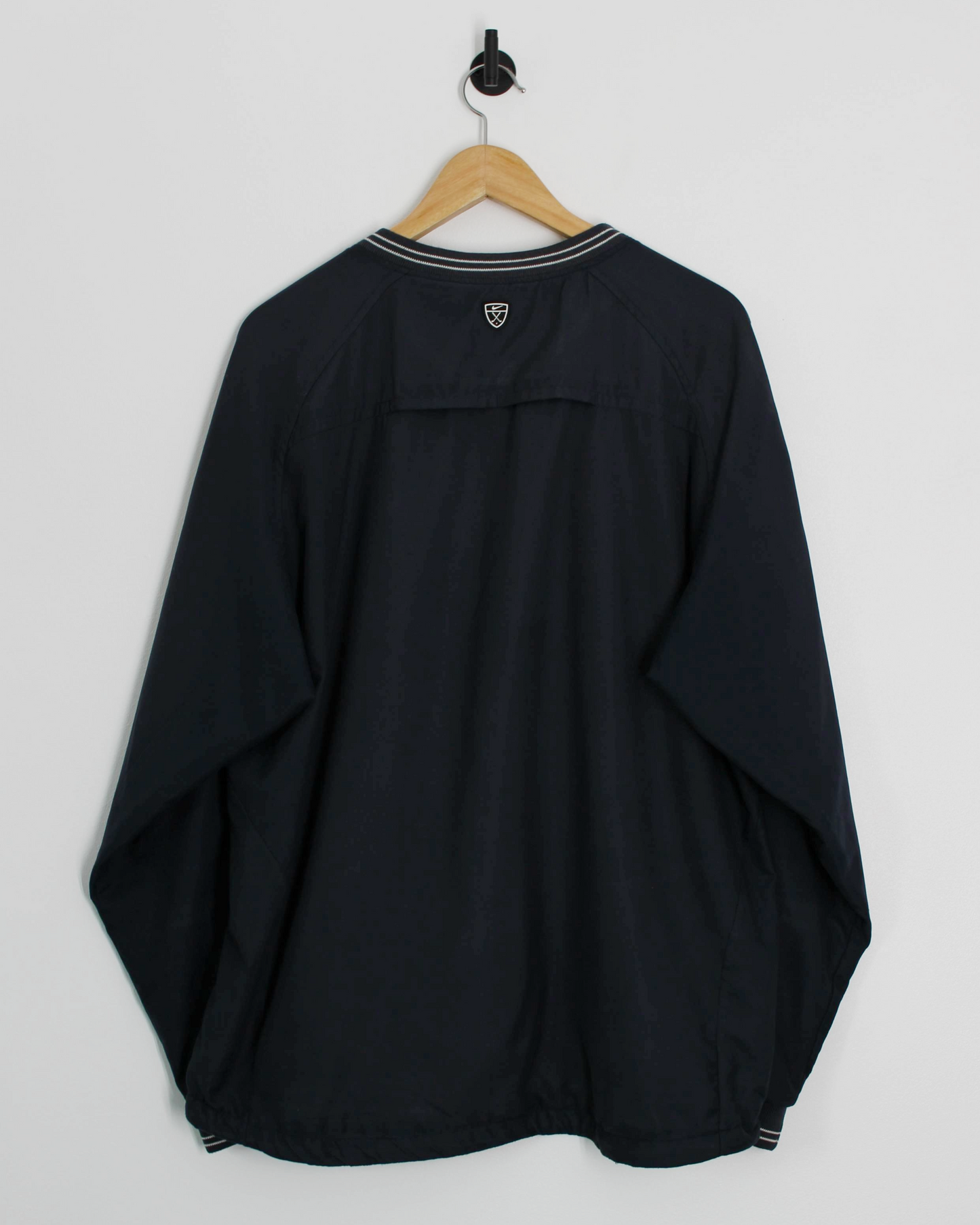 00s Nike Shield Logo Navy V-Neck Windbreaker (L)