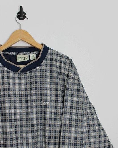 90s Reebok Plaid Crewneck Windbreaker (L)