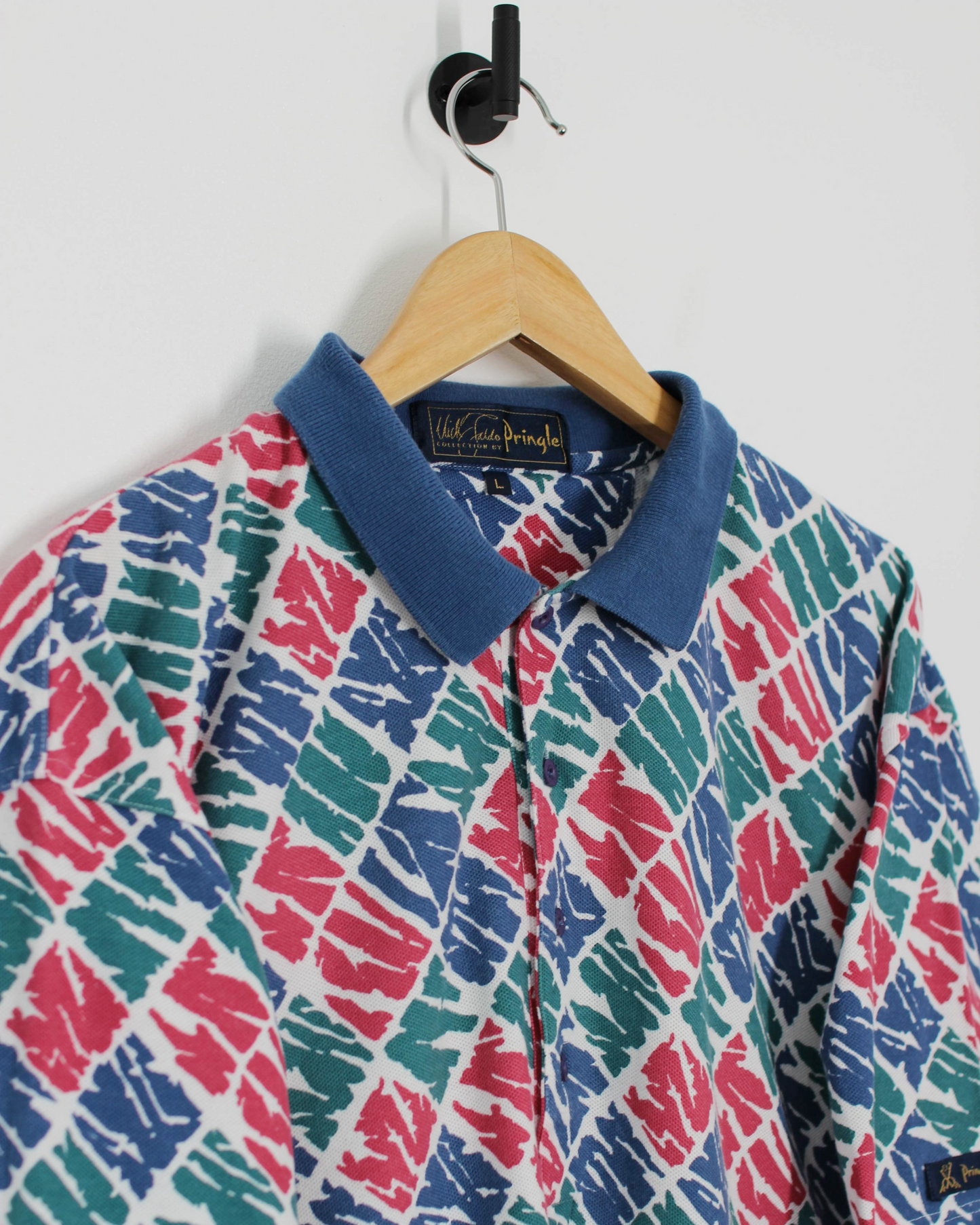 90s Pringle Nick Flado Collection Abstract Polo-Shirt (L)