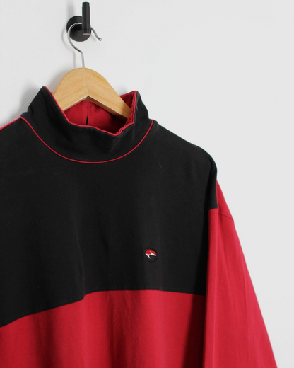 90s Tiger Woods Yin Yang Long Sleeve Mock Neck Golf Top (XL)