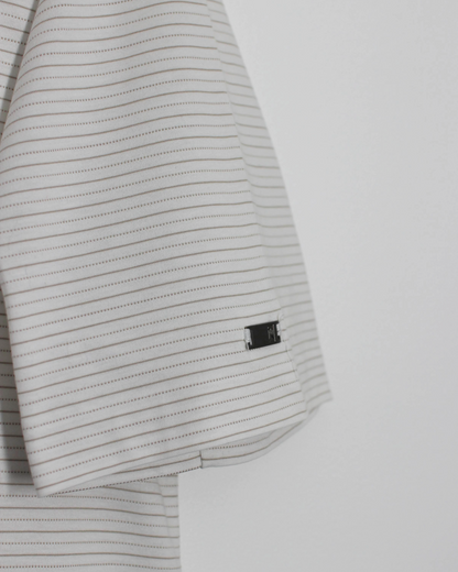 00s Nike Tiger Woods White Striped Polo-Shirt (M)