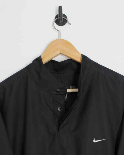 00s Nike Shield Logo Black Short Sleeve Windbreaker (L)