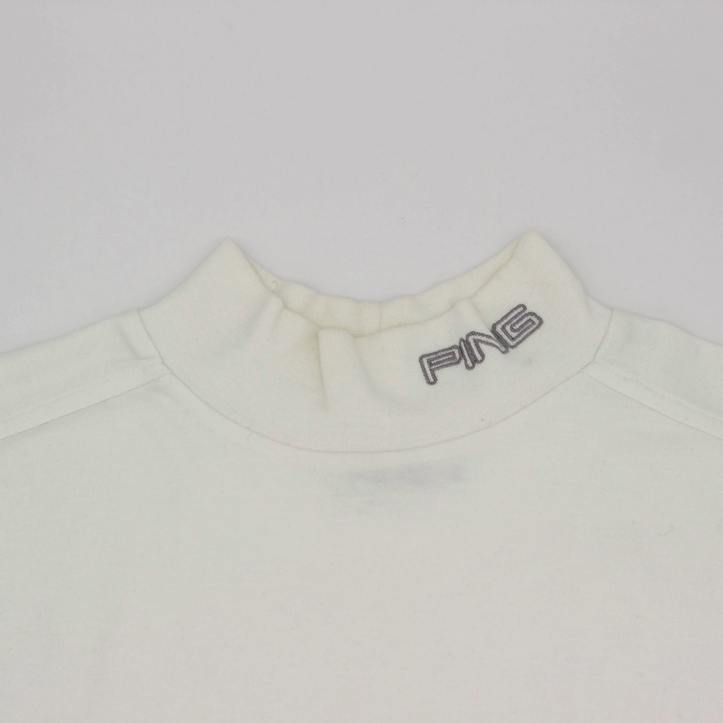 Ping White Mock Neck Golf Shirt (M)