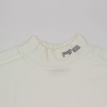 Ping White Mock Neck Golf Shirt (M)