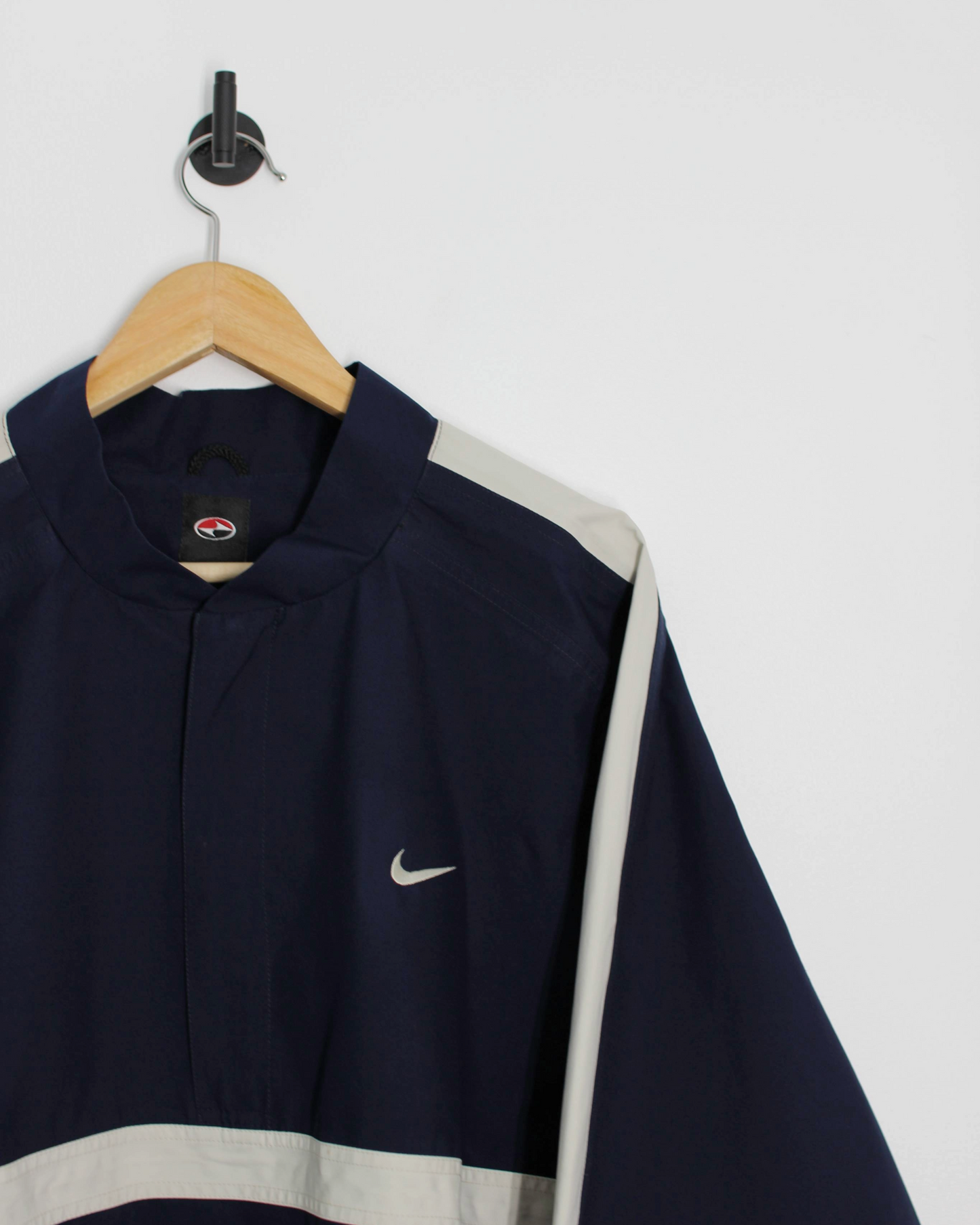 90s Nike Yin Yang Navy/White Half-Zip Windbreaker (XL)